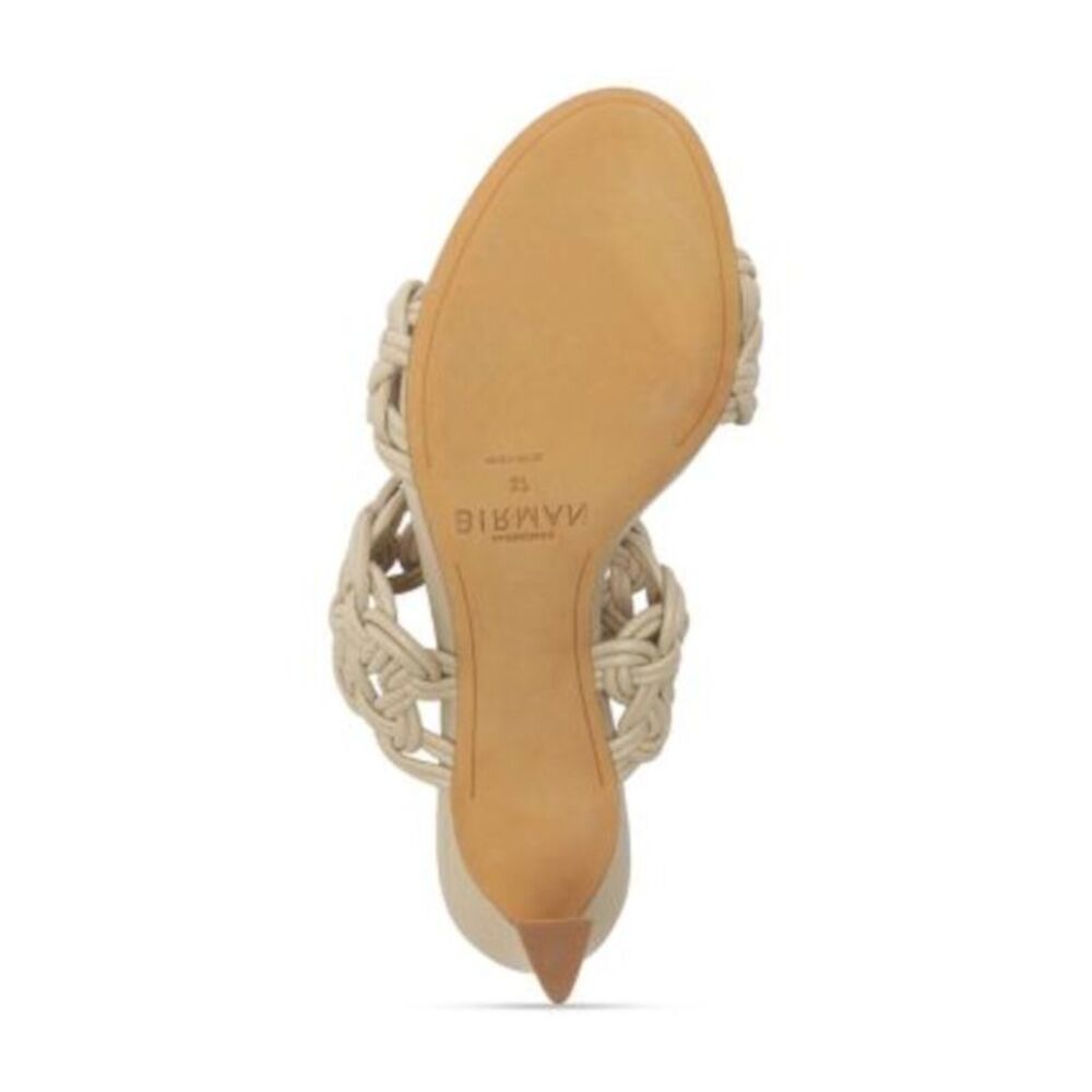NWT ALEXANDRE BIRMAN Womens Beige Sammy Flare Slip On Leather Heeled Sandal 37 - Picture 4 of 5